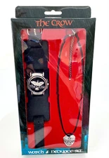 The Crow Movie Flip Watch & GUITAR PICK Necklace Set from 2004 Brandon Lee NECA