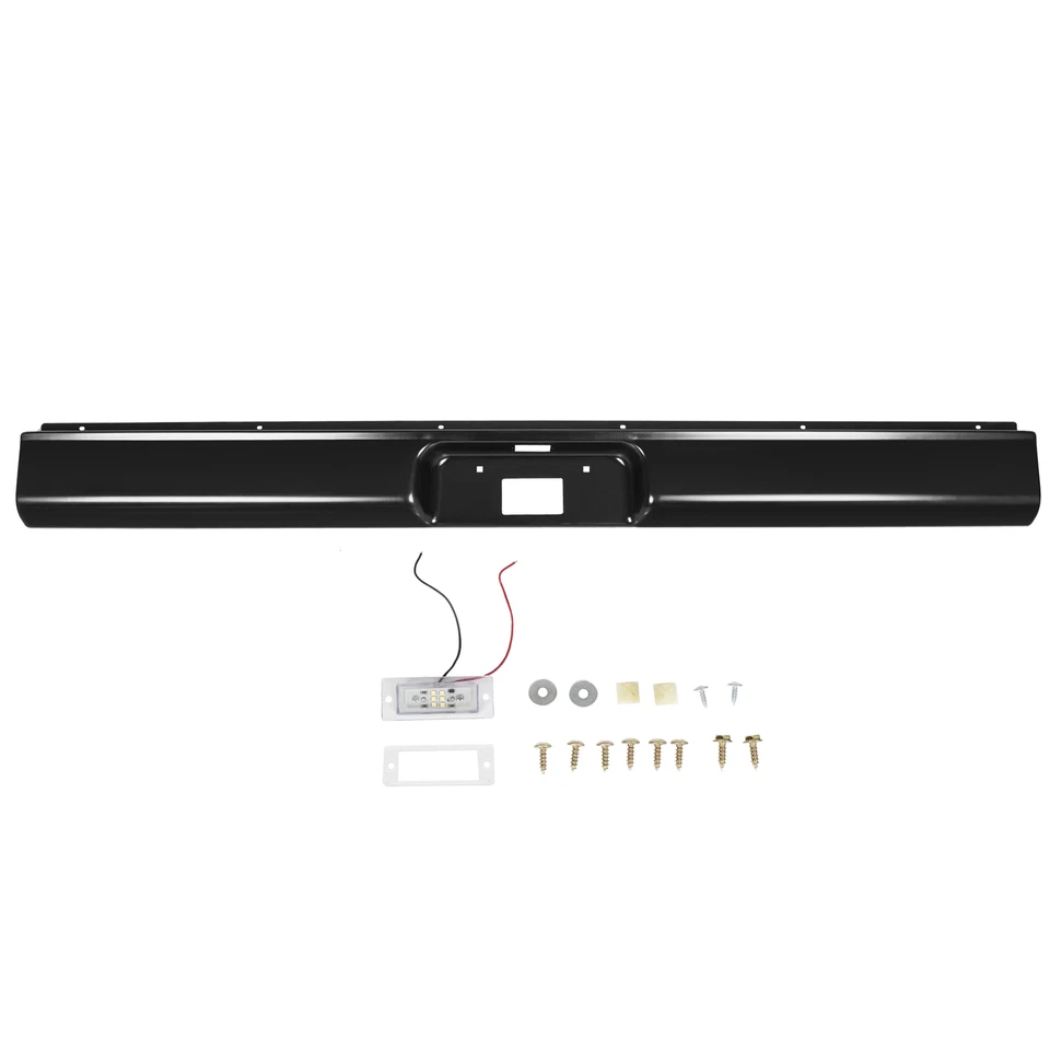 Parachoques trasero Roll Pan con luz de licencia para 1973-1987 73 Chevy C10 C20 Fleetside Foto 2 de 4