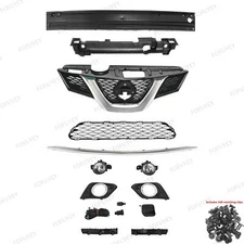 For Rogue 2014-2016 Radiator Support/Chrome Grille/Fog lights/Bumper Impact Bar