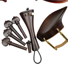Natural Ebony English-style 4/4 Violin Pegs/Chinrest Clamp/Tailpiece Endpin