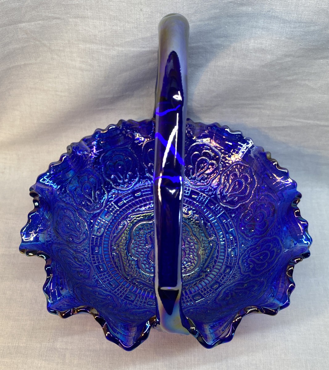 Fenton Art Glass Independence Blue Carnival Persian