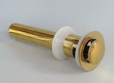 Gold Color Brass Pop Up Bathroom Sink Basin Waste / Drain With Overflow Gsd038