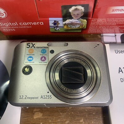 GE Active Series A1255 12.2MP Digital Camera - Silver 810027015488 