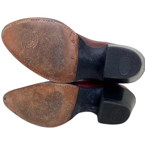 Stivali vintage NOCONA neri in pelle rossa da uomo taglia 6,5 B / donna 8 - Foto 4 di 9