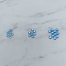 Austrian Flat Backed Foiled Rhinestones - Light Sapphire 3 sizes