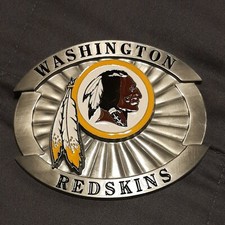 WASHINGTON REDSKINS Official Licensed NCAA Logo Metal Pewter Belt Buckle VINTAGE