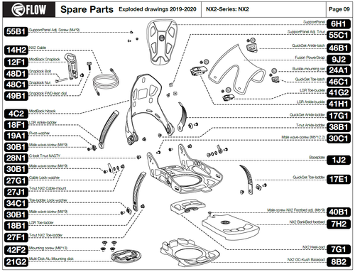 Pièces de rechange pour fixation FLOW snowboard reliures pièce de rechange pièces de rechange 2019/2020 - Photo 9 sur 447