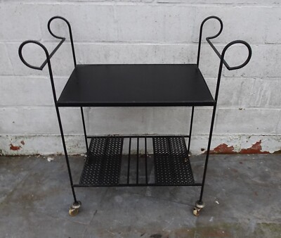 VINTAGE PERFORATED METAL MATHIEU MATEGOT STYLE FRENCH TROLLEY