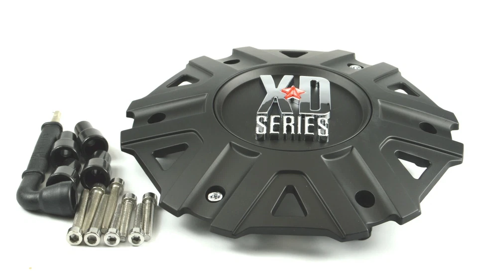 4x NUEVOS Tapacubos centrales de rueda KMC XD Series XD822 Monster II negro mate M-959SB Foto 3 de 4