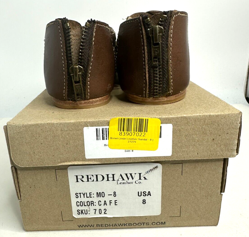 RED HAWK Leather Co Women's Brown Huarache Shoe Sandal Woven Size 8 M