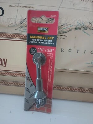 Cut Off Wheel Arbor, 1/4" shank for 1/4" & 3/8" Discs, Mibro 756391, Lot of 1