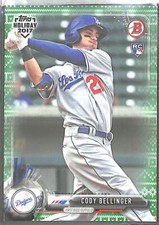 2017 Bowman Holiday Green Paper Rookie #YH-CB Cody Bellinger No 49 of 99