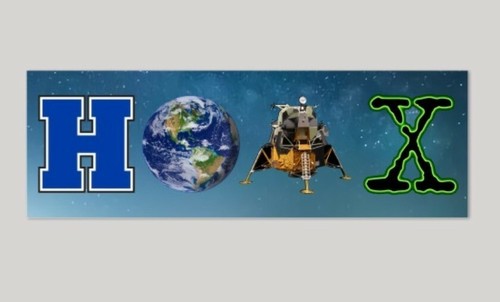 APOLLO MOON HOAX STICKERS ***FREE SHIPPING*** FLAT EARTH 🌎 NASA SCAM HUBBLE 🤣 - Picture 2 of 11
