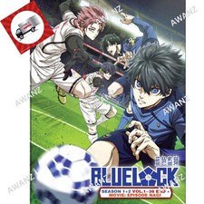 English Dubbed of Blue Lock Season 1 2 1-38 End  Movie Anime DVD Region All