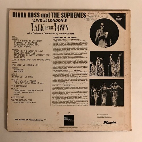 Diana Ross and the Supremes 'Live' at London's Talk of the Town Vinyl LP 1968 - Picture 2 of 5