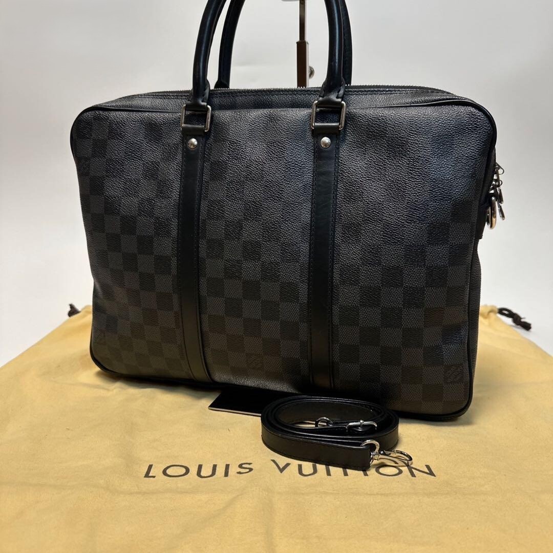 Louis Vuitton Damier Graphite Porte Document Unisex LV Bag Tote