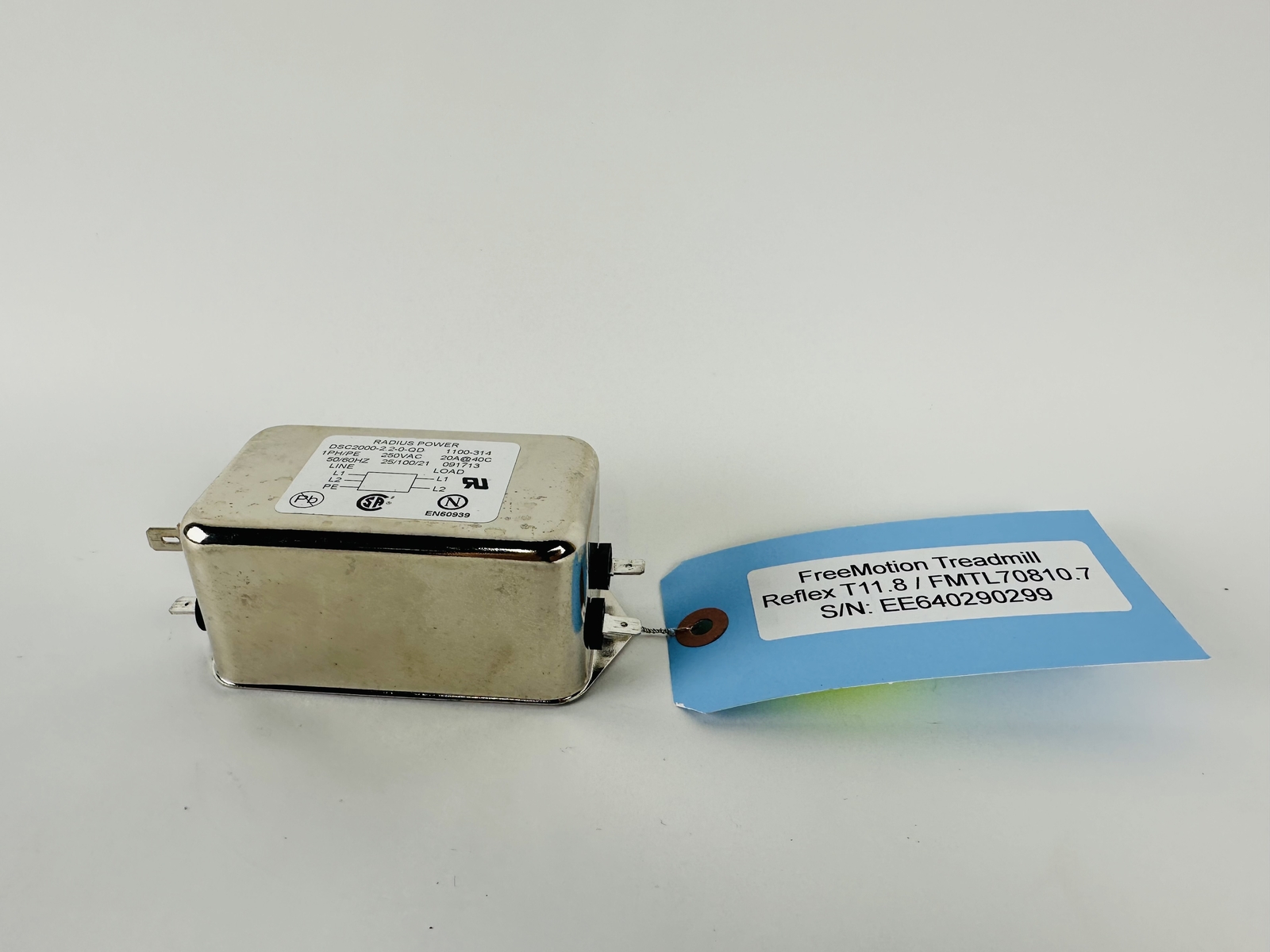 FreeMotion Treadmill Power Dual Stage Line EMI Filter DSC2000-2.2-0-QD (EP25)