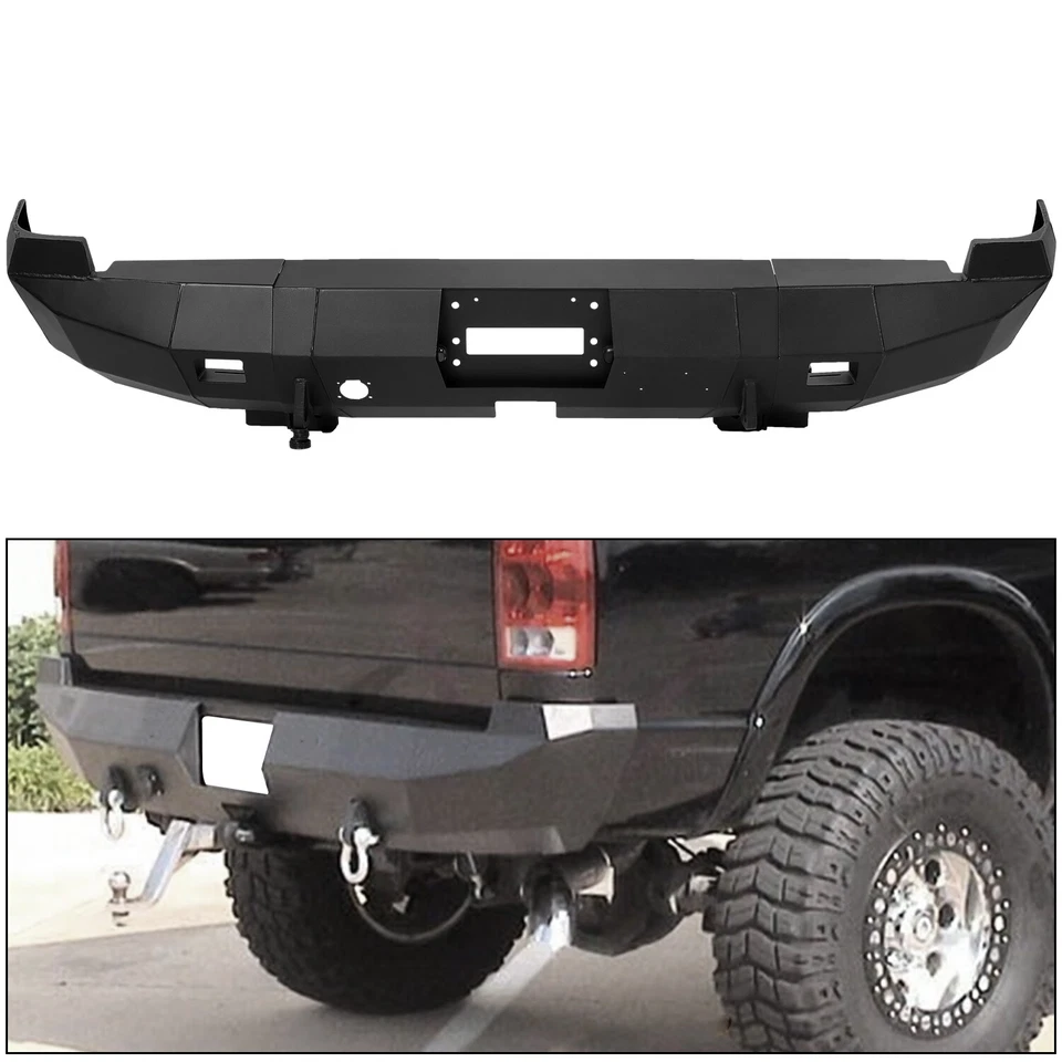 Parachoques de cabrestante trasero con luz de licencia para 02-09 Dodge Ram 1500/2500/3500/4500/5500 Foto 3 de 4