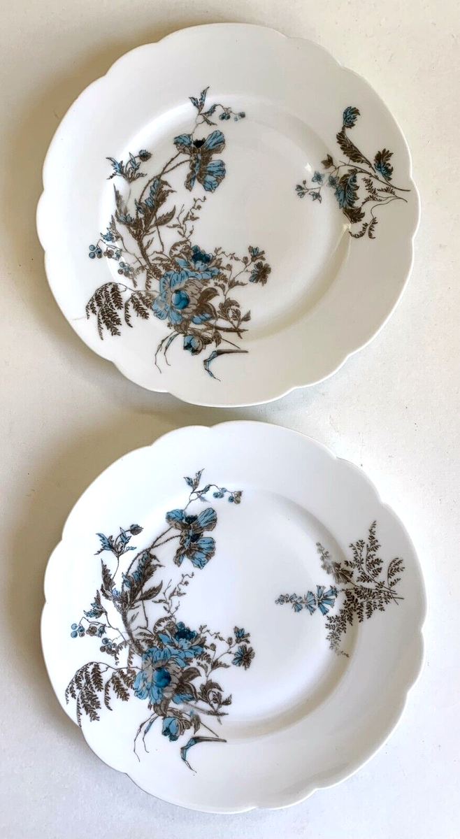 Antique Limoges France Haviland Blue Floral Pattern Porcelain 2