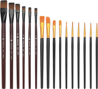 16 StüCk Pinsel Set, KüNstlerpinsel Kit, Nylon Acrylfarben Pinsel, Runde Flache