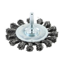 TIMCO 75mm Drill Wheel Brush - Twisted Knot Steel Wire for Rust & Paint Removal