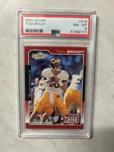 Tom Brady 2000 Score Football Rookie Card RC #316 PSA 8 NM-MT