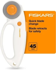 Fiskars 45mm Rotary Cutter for Fabric with Ergonomic Loop Grip, Premium... 