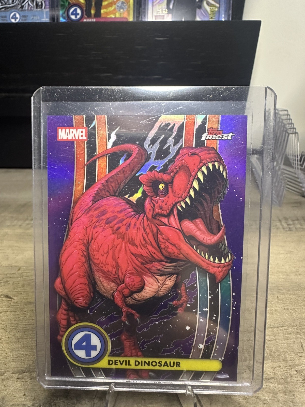 2026 Topps Finest Marvel Devil Dinosaur #012 Purple Refractor /75