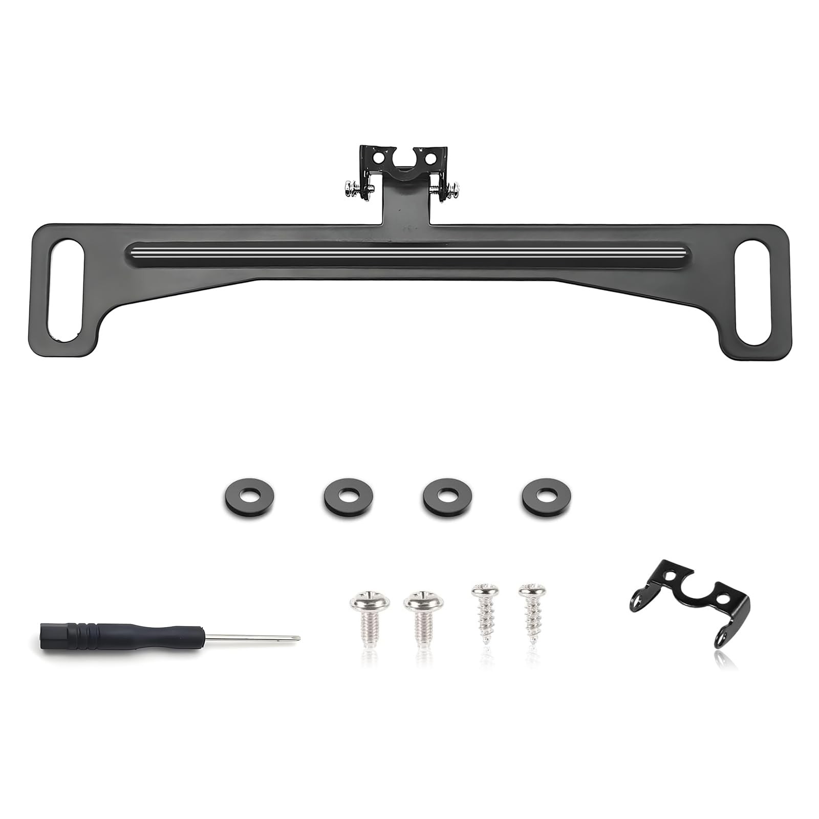 Universal Car Rear View Camera License Plate Bracket, Premium Backup Black