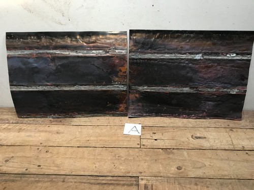 2 Sheet Copper 15 1/2 x 12 Coppersmith Salvage Natural Patina Colors Verdigris A