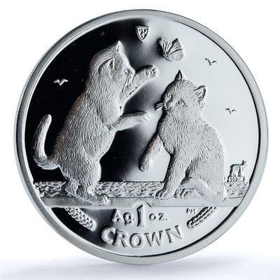 Isle of Man 1 crown Tonkinese Kittens KM-1246a Cat Crowns proof