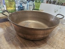 ​Ancienne Bassine à Confiture en Cuivre Massif - Ø 40cm - Anses Fer Forgé -...