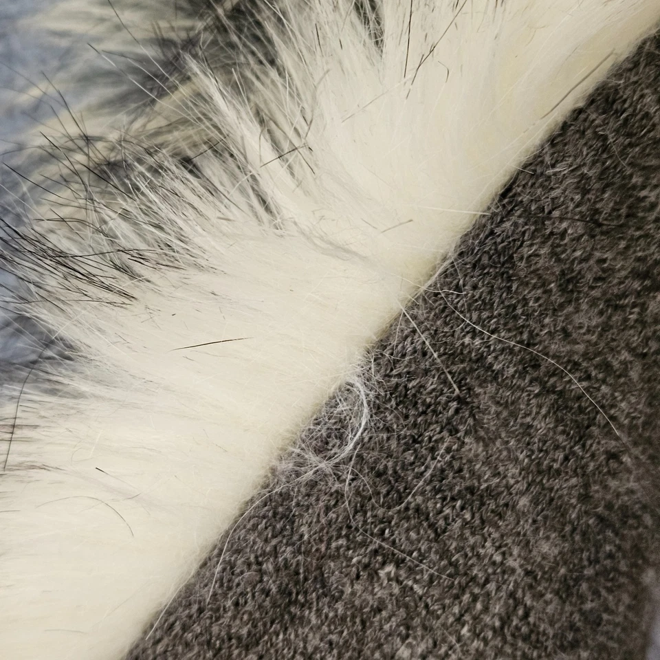 Womens Scarf Collar 51" Super Soft Fluffy Faux Fux Coat - Image 4 of 4