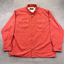 Orvis Trout Bum Fishing Shirt Mens 2XL Salmon Long Sleeve Button Up Vented