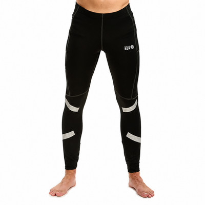 Herren Pro Spirit Reflektierende Lauftights mit Taschen Ebenholz