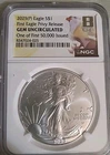 2025 Silver Eagle NGC GEM BRILLIANT UNC.   Eagle Privy 1 of First 50,000 Issued