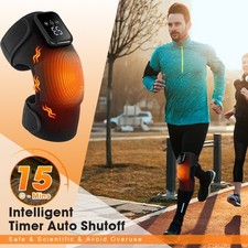 2in1 Electric Knee Massager with Heat Vibration Joint Brace Shoulder Pain Relief