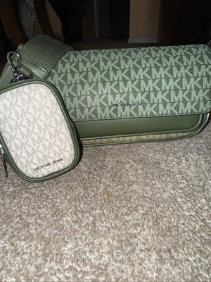 Jet Set Green Travel Small Signature Logo Crossbody Bag With Pouch
