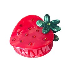 Red Strawberry Cellulose Acetate Hair Clips Small Claw Clips for Girls