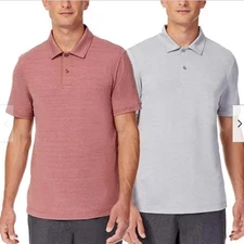 32 Degrees Cool Men's Polo T-shirt 2 Pack , (Rose Wood & Grey ,Small) NWT