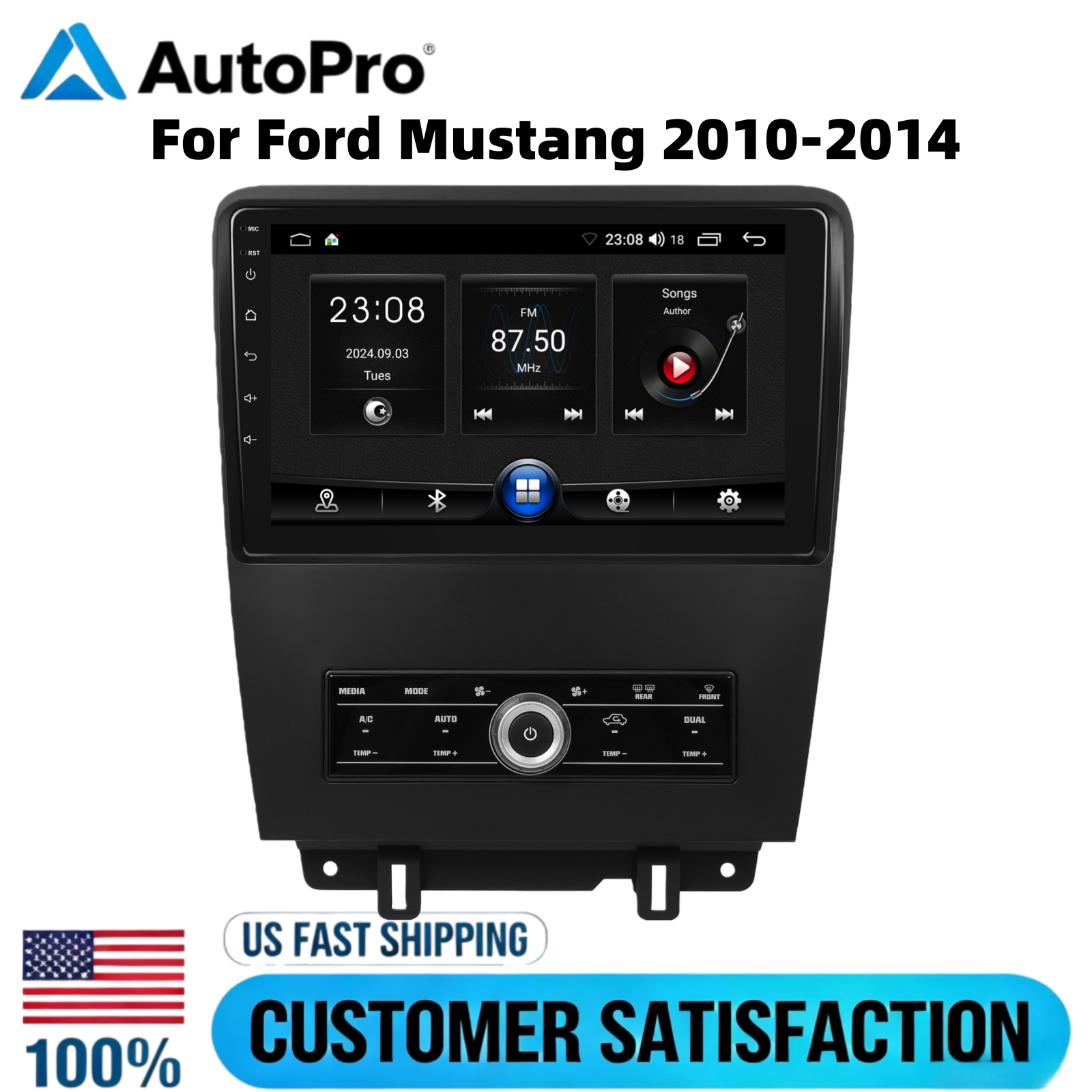 For Ford Mustang 2010-2014 Android 13.0 Car Stereo Radio GPS Navi WIFI RDS 32GB