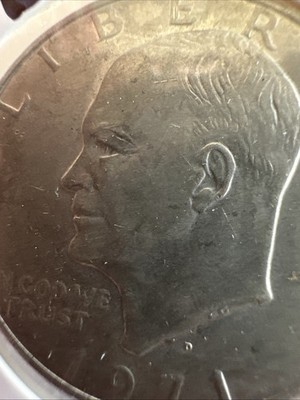 1971-D Eisenhower Dollar Friendly Eagle Variety FEV.  Circulated! (2)