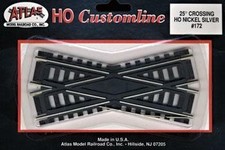 Atlas 172 HO Custom-Line Crossing - Code 100 25-Degree, 4-1/2" 11.4cm