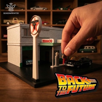Texaco 1:64 | Back to the Future inspiriert | Hot Wheels Matchbox Diorama