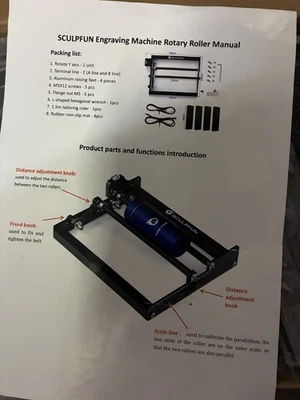 SCULPFUN Rotary Roller for Laser Engraver with 360° Angle Precision