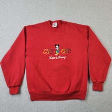 Mickey Co Sweatshirt Mens Medium VTG 80s Red Embroidery Pullover