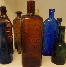 Antique Rare 1887 W M Radams Amber  Microbe Killer  Bottle Cures All Diseases