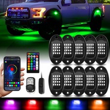 10 Pods RGB LED Rock Lights with APP/RF Remote 10 Pods, Color-changing