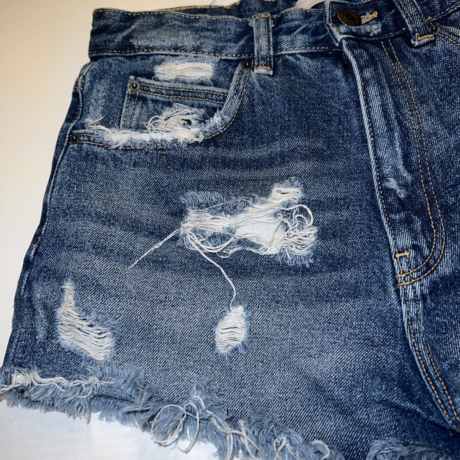 Zara Trafaluc Denim Shorts Women's 26x2 Distressed thumbnail 2