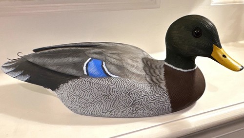 Hand Carved Hand Painted Mallard Drake Duck Donald Chittick Signed 1984